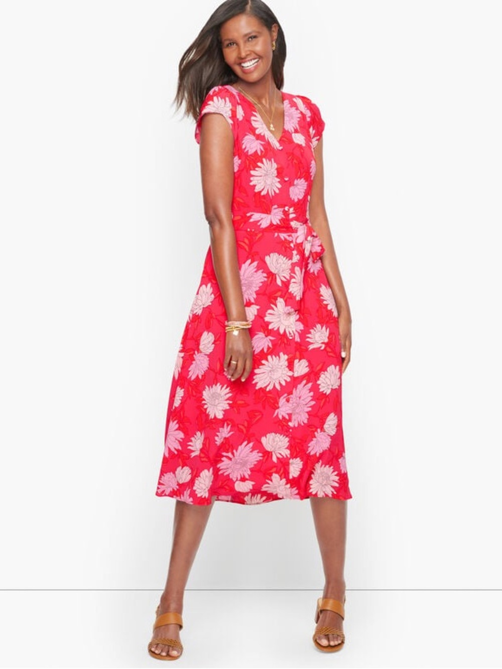 Talbots Belted Midi Shirtdress - Chrysanthemum Size 2